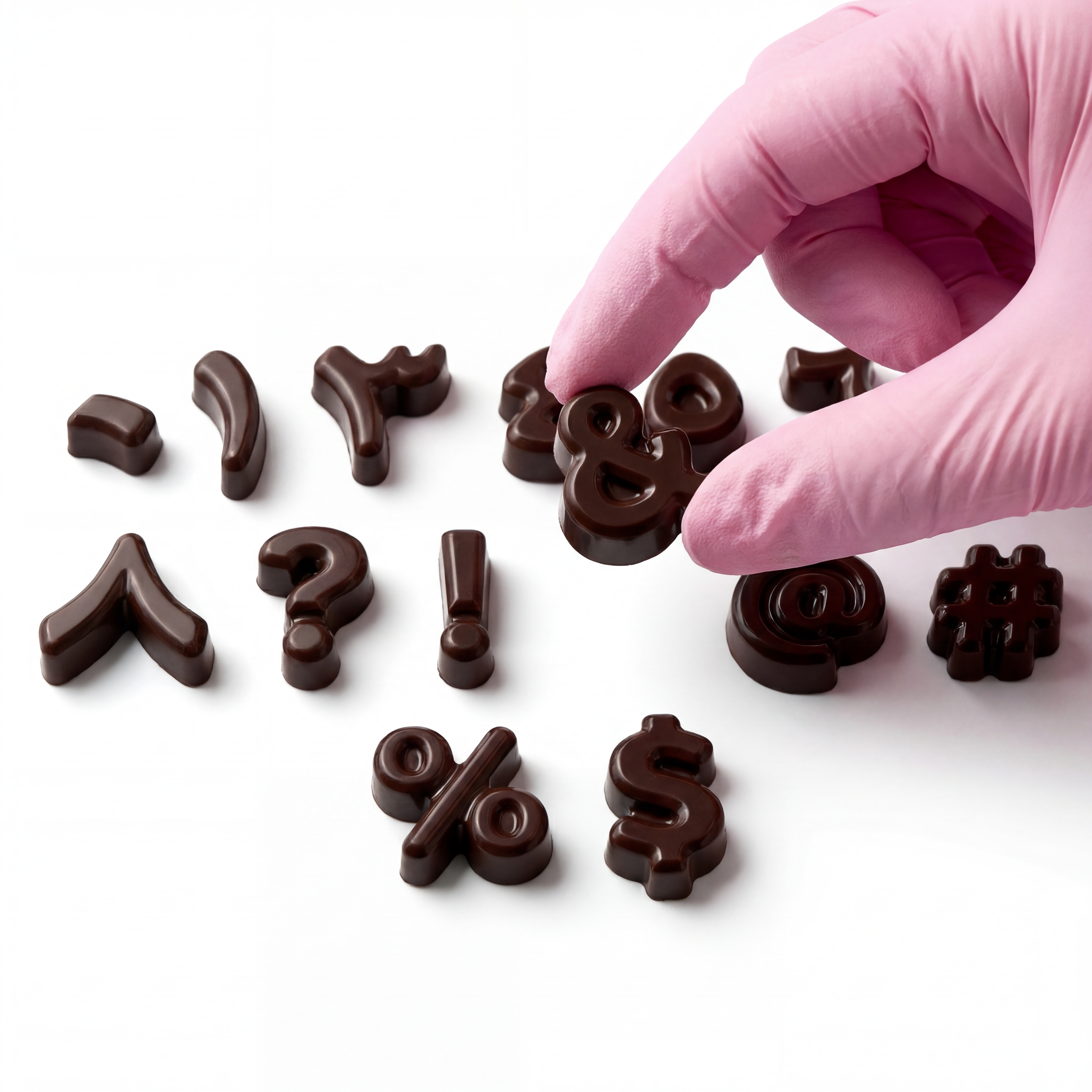 English punctuation symbols in chocolate